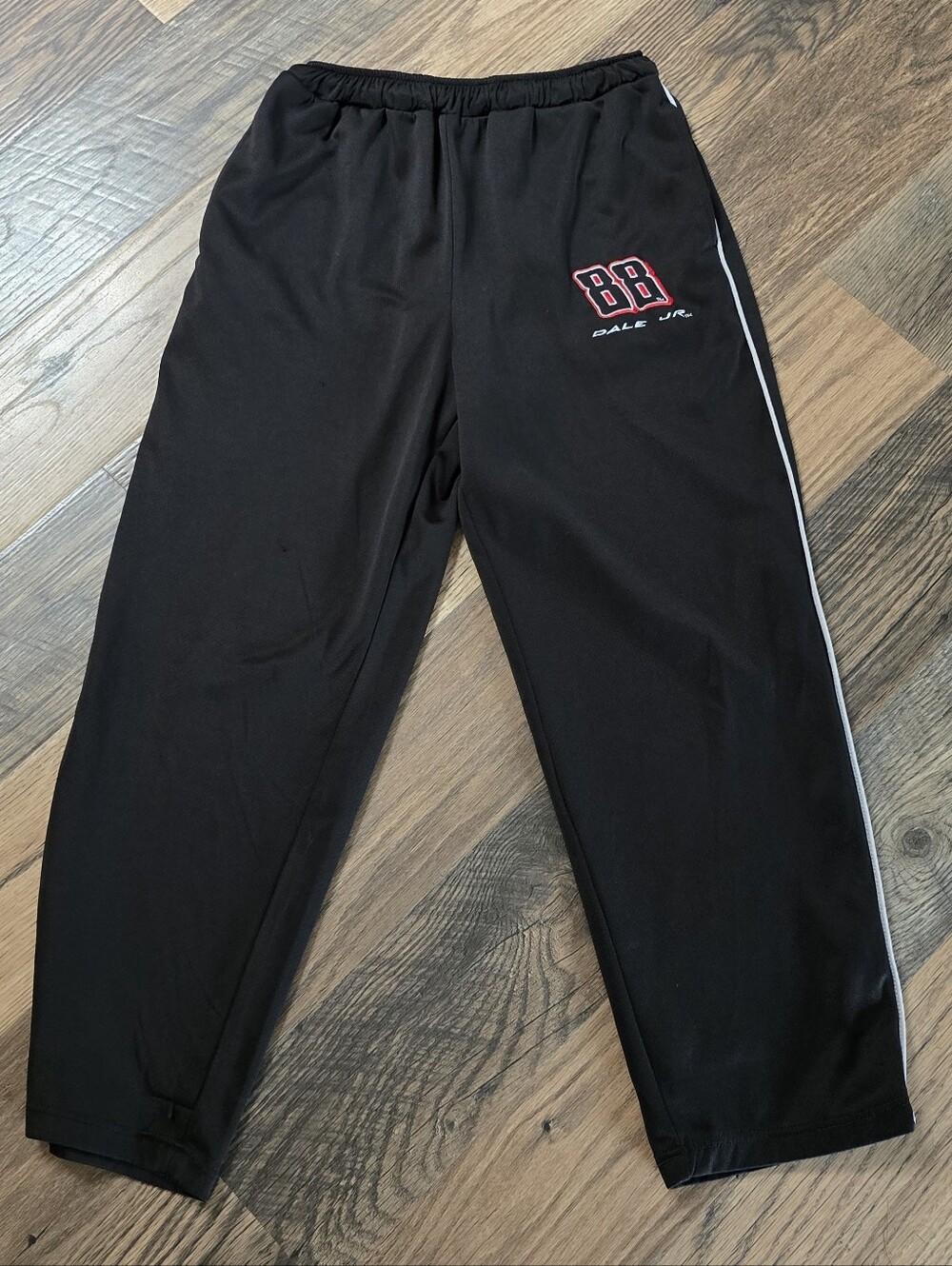 Nascar Chase Authentics Adult Medium Dale Jr 88 Logo Black Athletic Pants